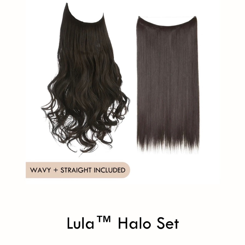 Lula Halo Black Brown 16 inch (set of straight & wavy)